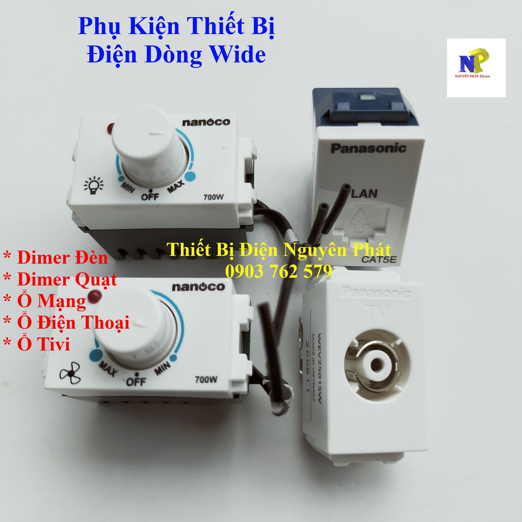 [Panasonic] Phụ Kiện Thiết Bị Điện Dòng Wide Dimer Đèn Dimer Quạt Ổ Mạng Ổ Điện Thoại Ổ Tivi