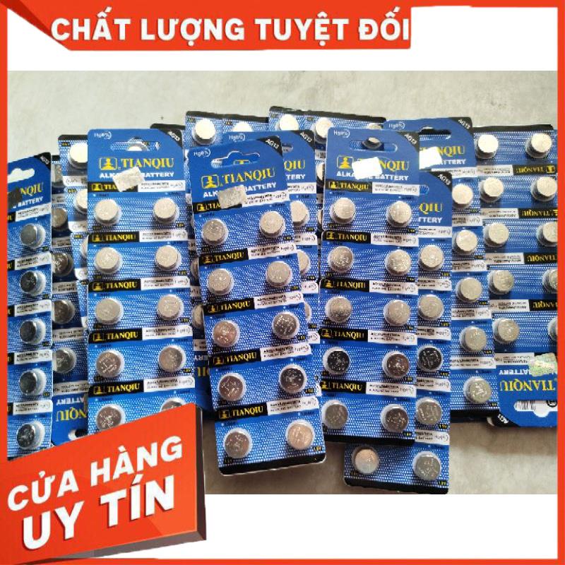 vỉ 10 viên pin cúc áo đủ loại,pin 1,5v,pin đồng hồ