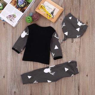 Bộ áo thun +quần 3 món thời trang cho bé gái / bé trai sơ sinh