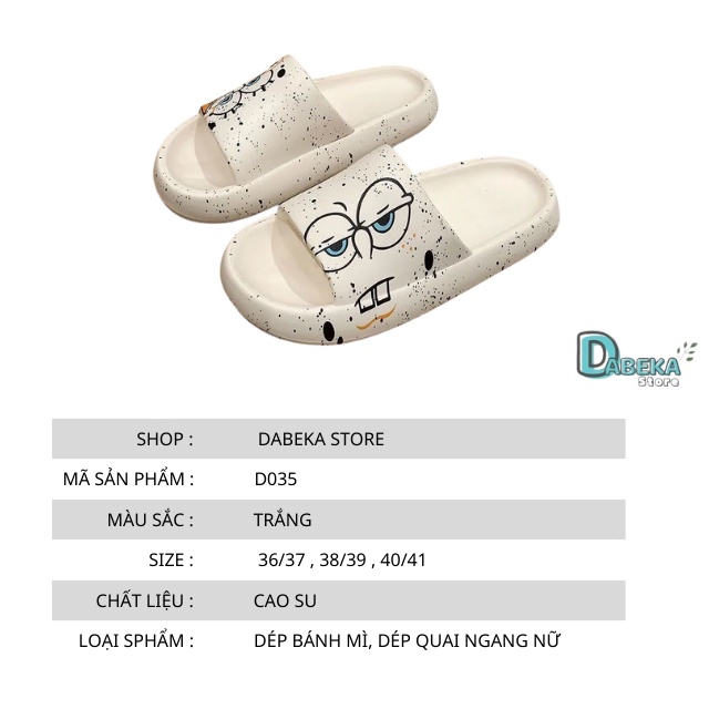 Dép Quai Ngang Hở Mũi Đế Cao Unisex Ulzzang Hoạ Tiết Cute - Dép Đế Bánh Mì Nam Nữ Hoạt Hình Ngộ Nghĩnh - Dabeka - D035