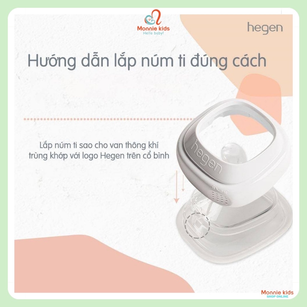 Núm ti bình sữa Hegen cho bé, núm ty thay thế số 0, 1, 2, 3 và Y cắt - Monnie Kids
