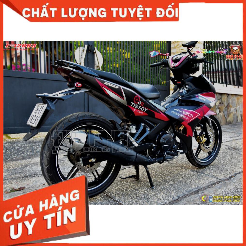 Tem Trùm Xe Exciter 150 Đỏ Đen Nhám