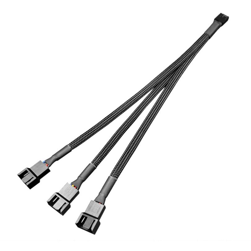 Dây Chia Jack 4 Pin PWM Bọc Lưới Dài 27cm - Dùng Cho Quạt Tản Nhiệt