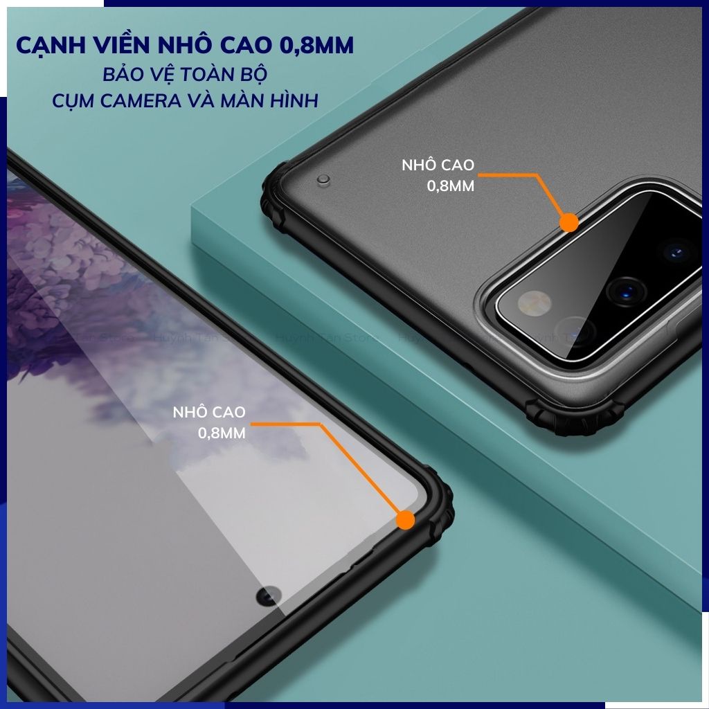 Ốp lưng samsung s20 fe chống sốc bảo vệ camera chống vân tay nhám viền màu ver 2 phụ kiện huỳnh tân store