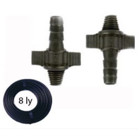 NỐI 8LY CÓ REN CÔN (MÀU ĐEN) (BỊCH 5 CÁI)