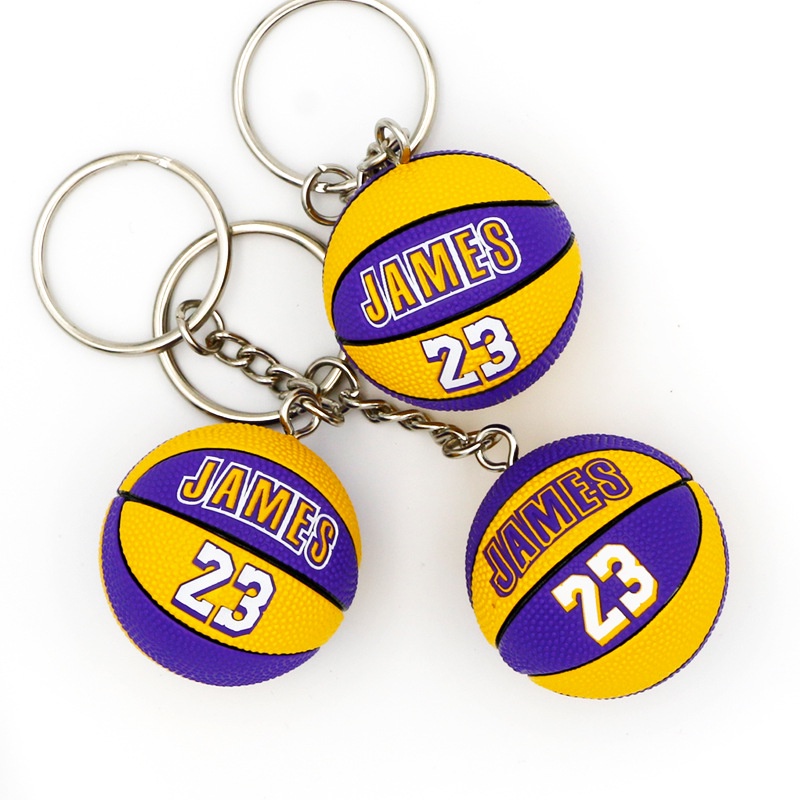 Móc Khóa Hình Cầu Thủ Bóng Rổ Irving Durant James Kobe Curry Phong Cách Đường Phố