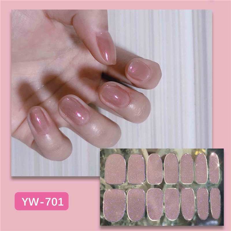 Bộ 14 Miếng Dán Móng Tay Giả Lấp Lánh Toàn Diện R15 YW693-708