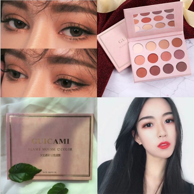 Phấn mắt Guicami 12 ô tone nude nâu