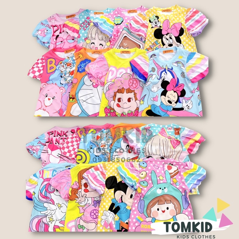 Đồ bộ cho bé gái set đồ bé gái tay phồng chất thun lạnh chính phẩm loại 1 dày dặn không nhão vải 10-40kg Tomkids