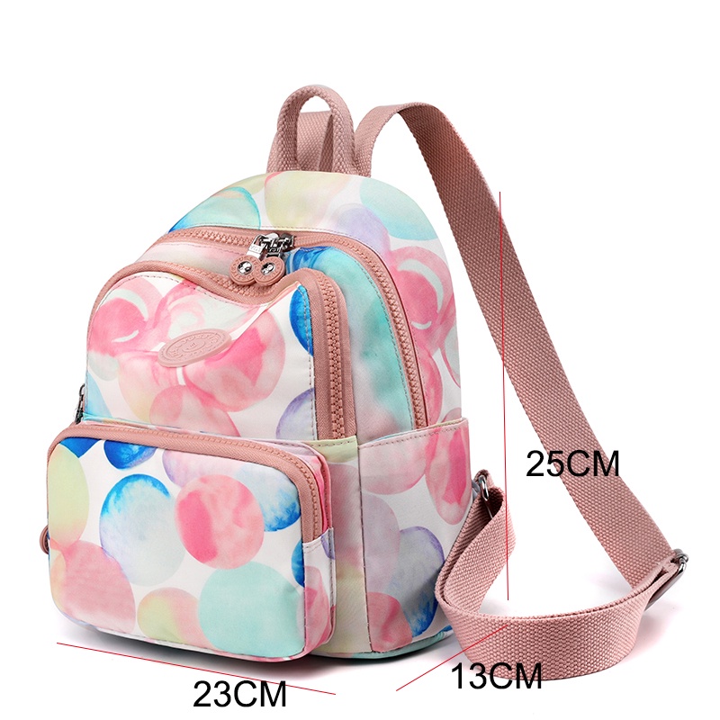 Ba Lô Đi Học/Du Lịch Vải Nylon Chống Thấm Nước Siêu Nhẹ In Họa Tiết Độc Đáo Thời Trang Cho Nữ