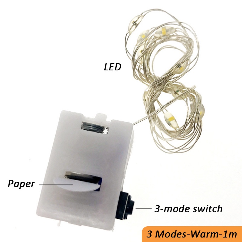 Dây Đèn LED 3 Chế Độ Chạy Bằng Pin Bao Gồm Bong Bóng BOBO