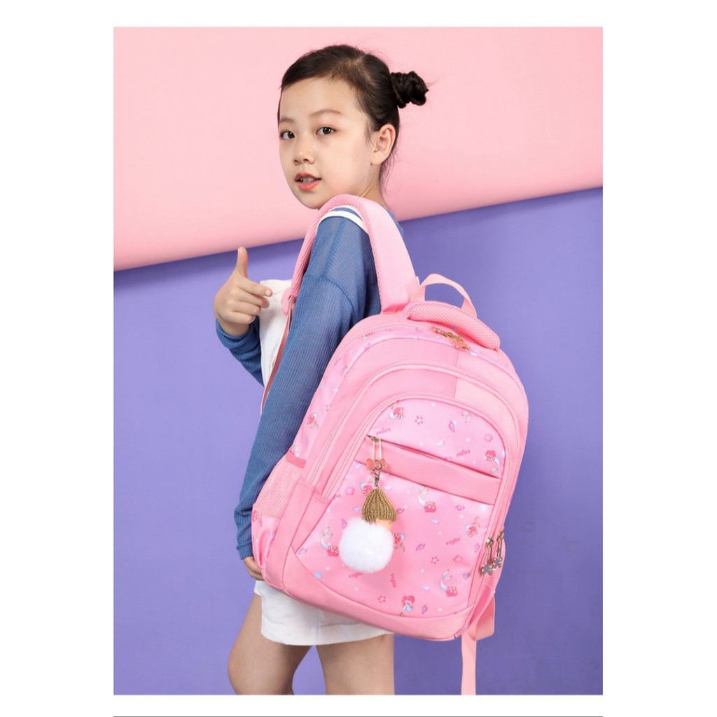 Balo đi học bé gái siêu nhẹ không tặng kèm móc khóa