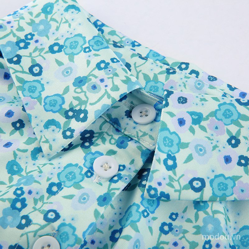 Áo sơ mi in hoa dáng ôm thời trang mùa hè dành cho nữ