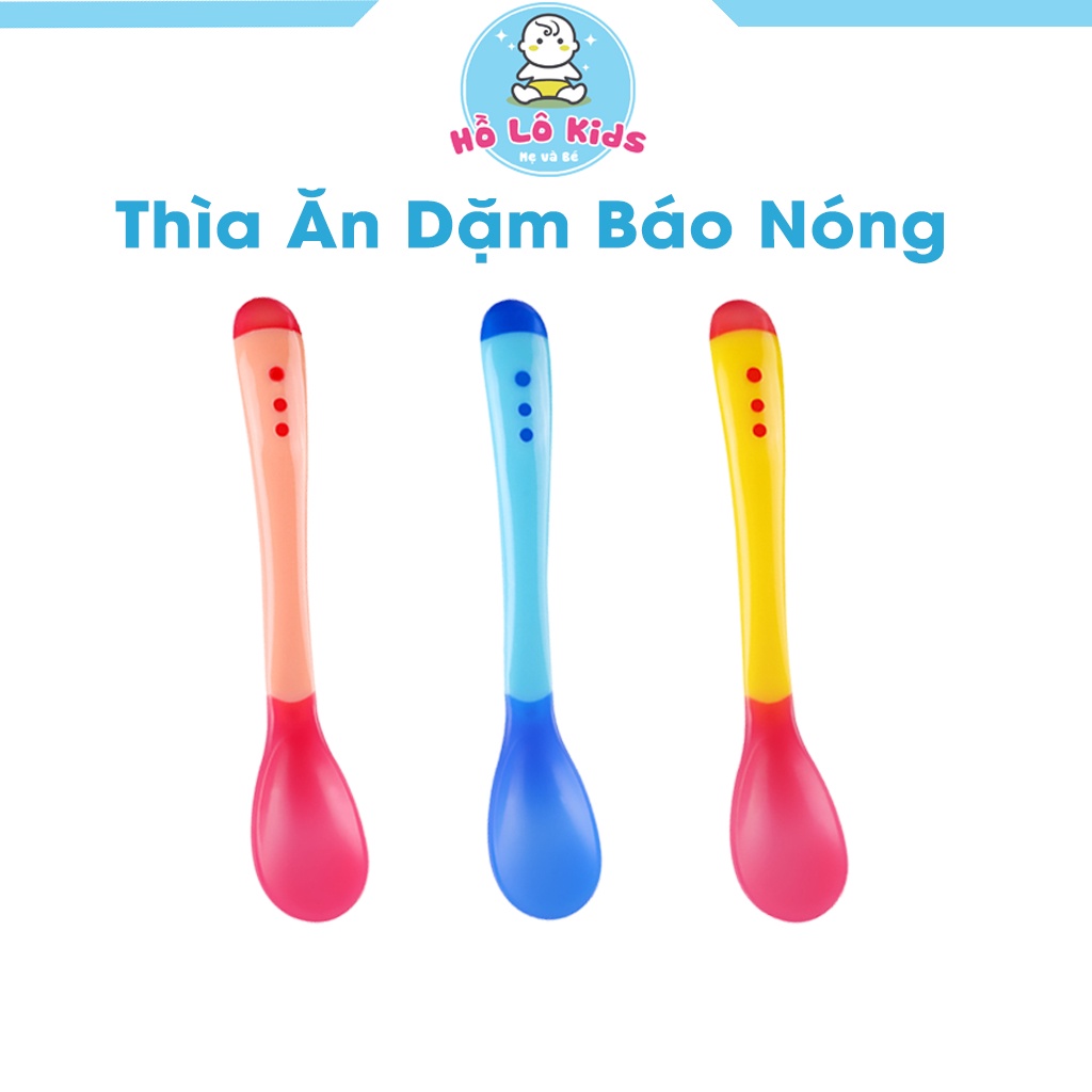 Thìa báo nóng silicon thìa ăn dặm cho bé cảm ứng nhiệt Hồ Lô Kids