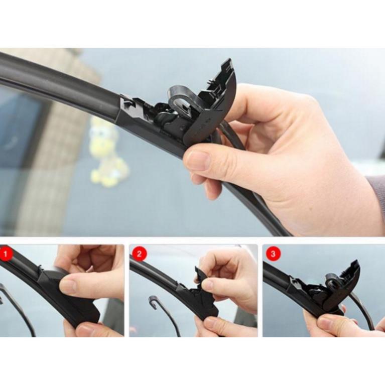 Gạt mưa Gạt mưa ô tô Toyota Vios 2014 đến 2021 xương mềm - Gạt Silicon BOSCH Aerofit cao cấp bộ 2 thanh kích thước 24*14