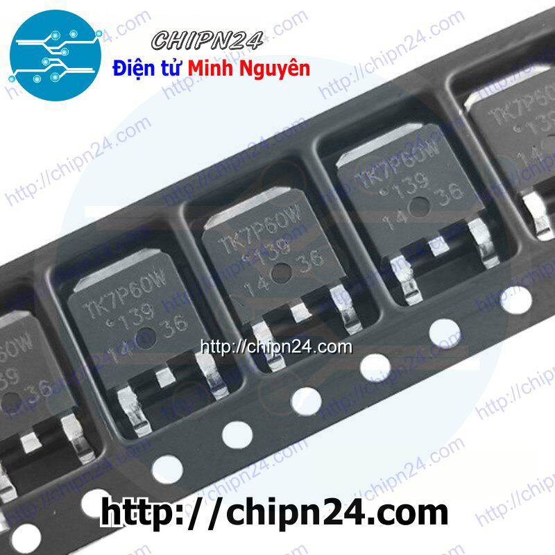 [2 CON] Mosfet Dán TK7P60W TO-252 7A 600V Kênh N (SMD Dán) (7P60 7P60W TK7P60)