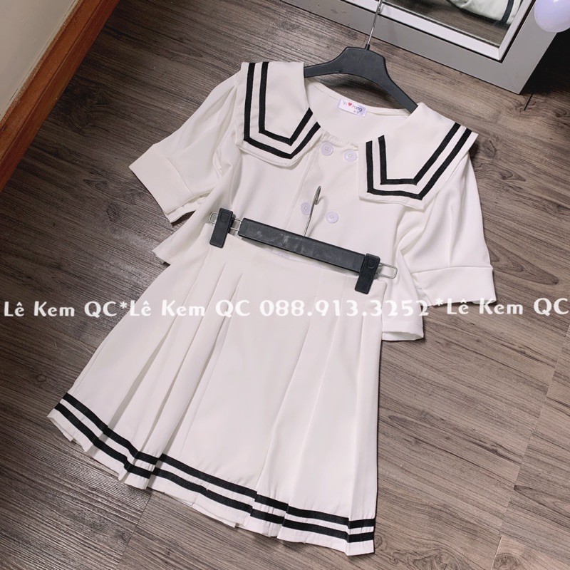 Sét Áo Thuỷ Thủ Chân Váy Xếp Ly Mùa Hè❤️❤️