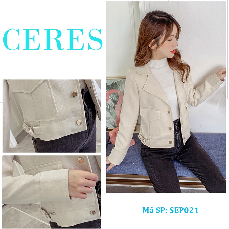 CERES - Áo khoác dạ dáng vest, có lớp lót, thiết kế thời trang. | BigBuy360 - bigbuy360.vn