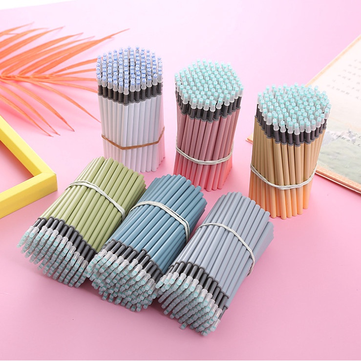 Combo 20 ruột bút bi bấm loại ngòi to 0.5mm mực đen tông màu pastel viết siêu trơn