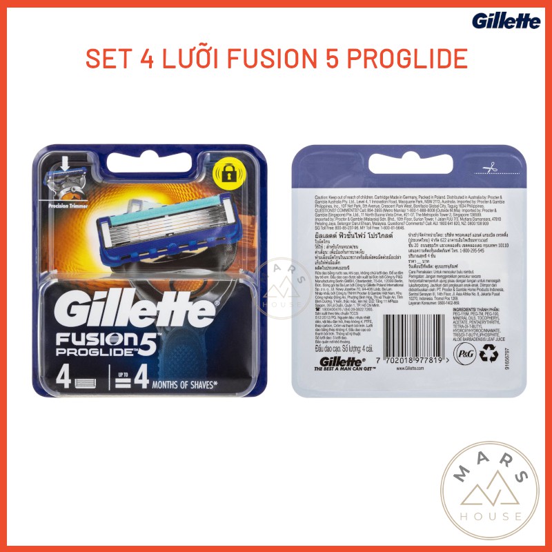 Lưỡi dao cạo râu Gillette Fusion 5 lưỡi chính hãng