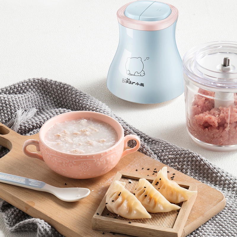 Máy xay thịt, thực phẩm xay sinh tố tỏi ớt thịt cá tôm rau củ quả mini đa năng 2 cối Bear QSJ-B02Y5, BH 12 tháng - HAPOS