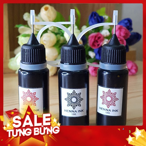 [ HOT NEW] HENNA INK đầu kim xăm tạm thời 10ml