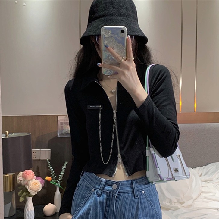 Áo Polo Tay Dài Cổ Bẻ Phối Khóa Kéo Thời Trang Trẻ Trung | BigBuy360 - bigbuy360.vn