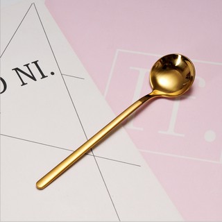 Muỗng inox uống cà phê muỗng inox 304 cao cấp màu vàng quý tộc Khuôn mới