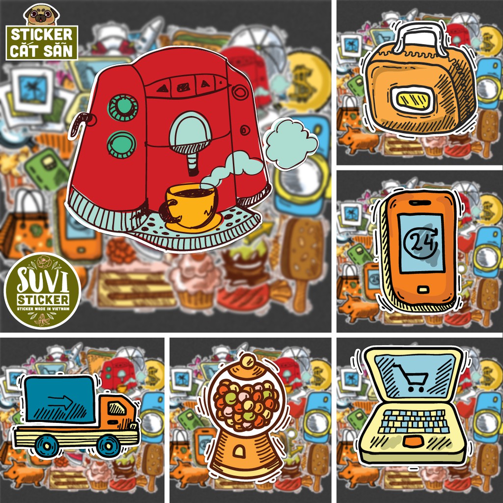 Sticker Cổ Điển chống nước sticker dán laptop, điện thoại, đàn guitar, mũ bảo hiểm, vali. MSP: V13