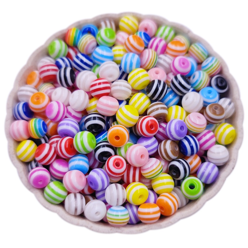 Set 50 Hạt Nhựa 6mm Màu Sắc Cầu Vồng Dùng Làm Trang Sức Vòng Tay/ Vòng cổ DIY