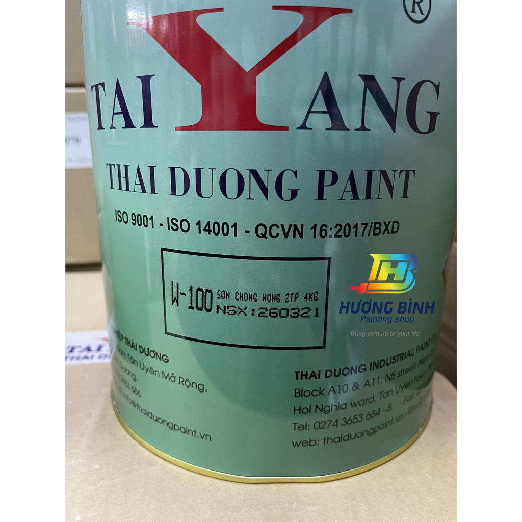 Sơn Taiyang - sơn CHỐNG NÓNG loại 2 thành phần W-100 (bộ 4kg)