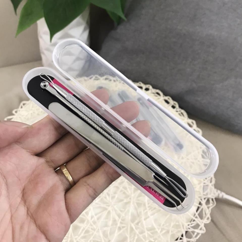 Bộ 3 Cây Que Nặn Mụn Đầu Đen, Trứng Cá, Cám Có Nhíp (Full Box)
