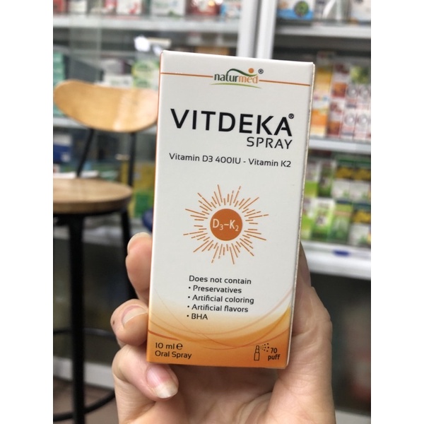 Lọ Xịt Vitdeka Vitamin D3.Vitamin k2 Dạng Xịt Giúp Hấp Thu Canxi