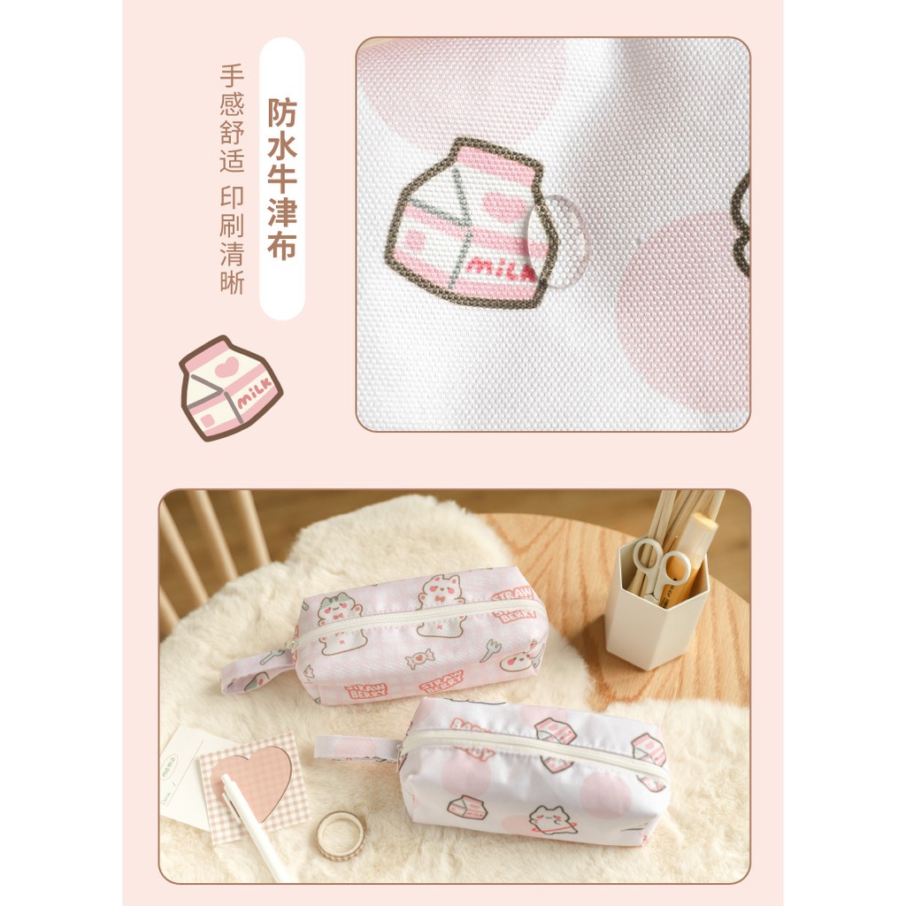 Túi đựng bút cute THỎ STATIONERY bóp viết dễ thương túi đựng đồ cá nhân mỹ phẩm đa năng ulzzang STRAW BERRY