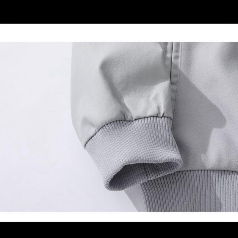 Áo bomber - Jacket Varsity chính hãng TIDEEKU chữ A màu xám ghi, màu đen form rộng