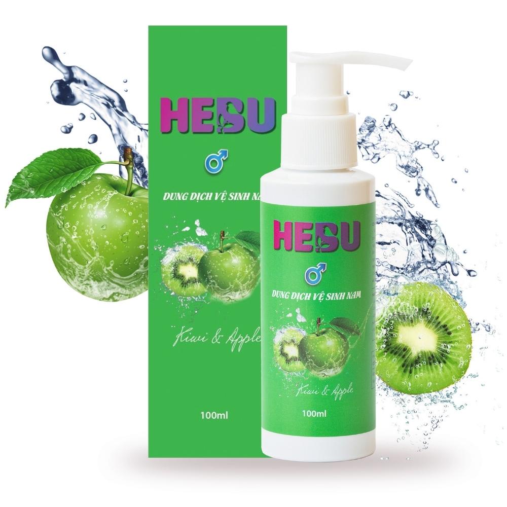 Combo dung dịch vệ sinh nam HEBU dạng gel hương táo kiwi và bao cao su Tâm Thiện Chí Family hộp 12 cái