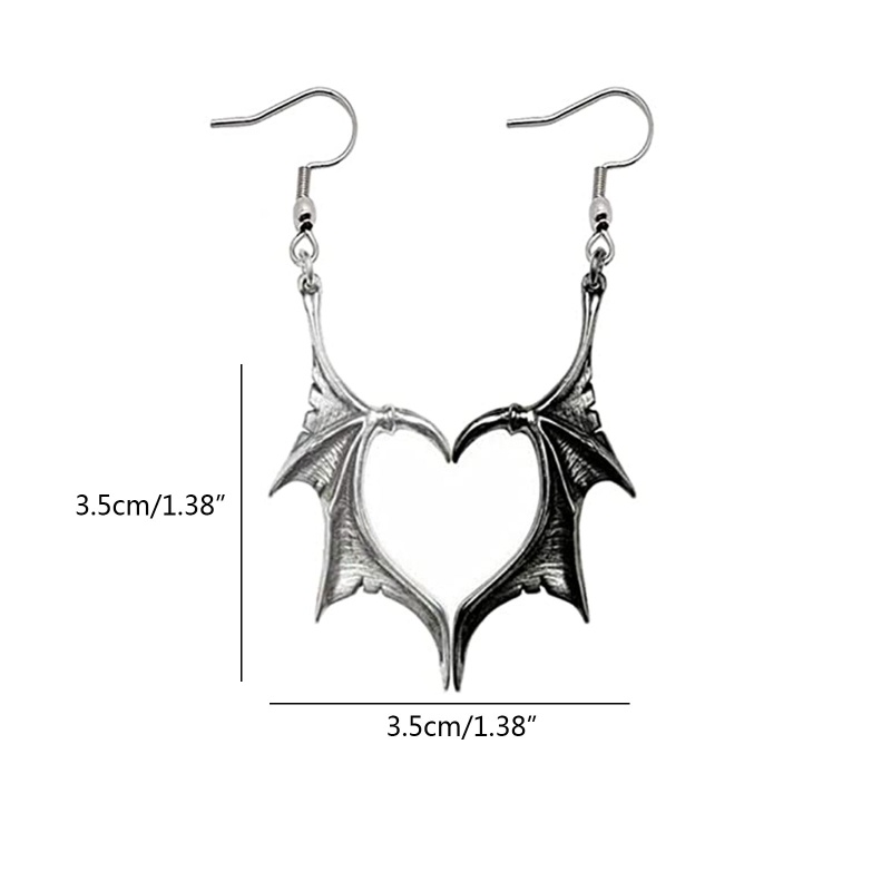 Arin Bông Tai Trái Tim Rồng Cánh Dơi Phong Cách Gothic Retro Thích Hợp Làm Quà Tặng Kỳ Nghỉ Cho Bạn