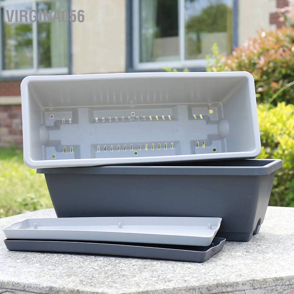 Có thể bán buôn Hộp trồng cây hình chữ nhật hoa và rau bằng nhựa Chậu đựng cho ban công Trang chủ Virgina056 Hàng giao ngay