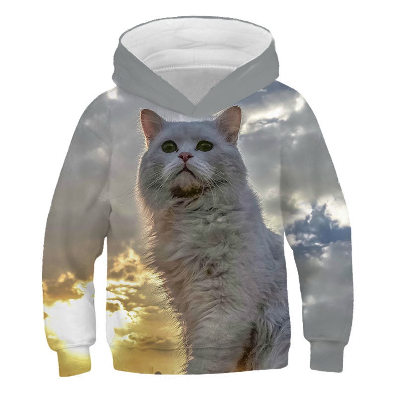 Áo Hoodie In Hình Mèo 3D Thời Trang Mùa Thu Dành Cho Bé Trai Và Bé Gái