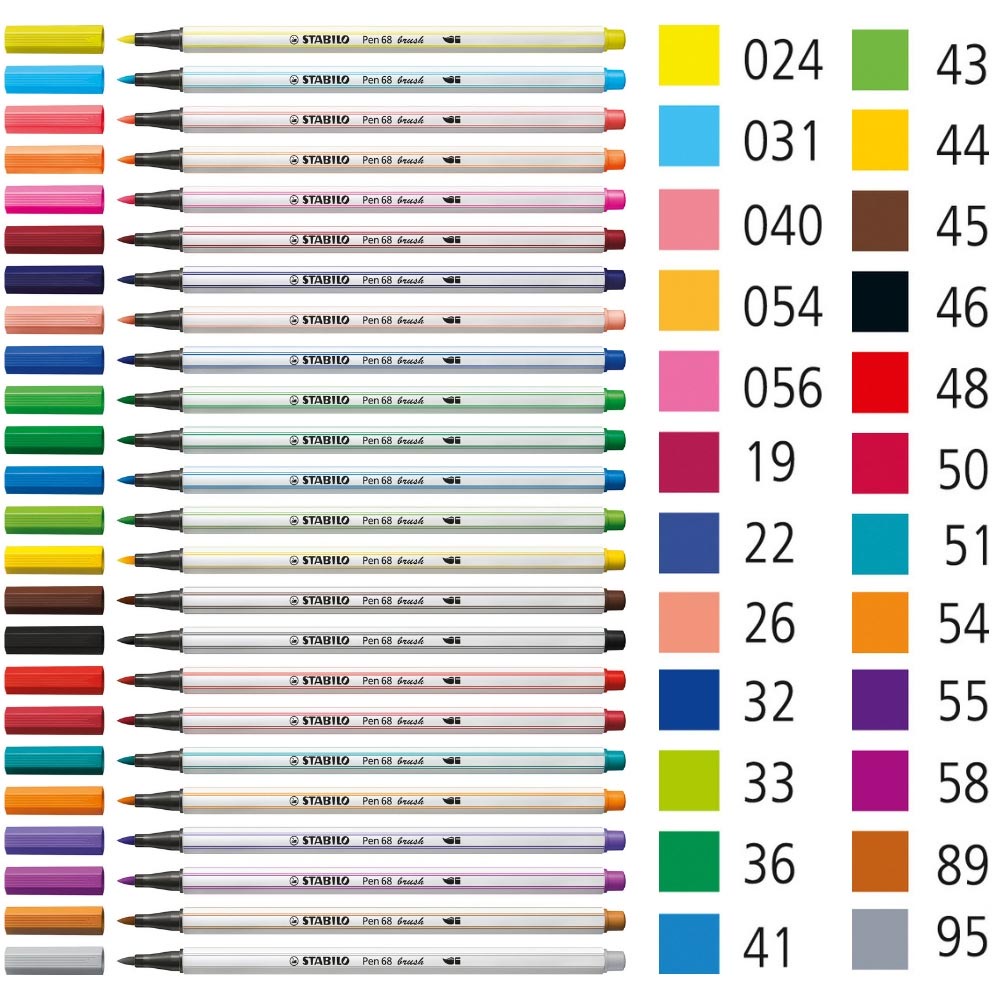 Bút lông màu STABILO Pen 68 brush PN68BR (19 màu)