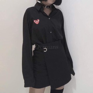 Áo sơ mi thêu tim, áo sơ mi kute, áo sơ mi thời trang, áo nữ, áo sơ mi nữ - NGOCMY10X