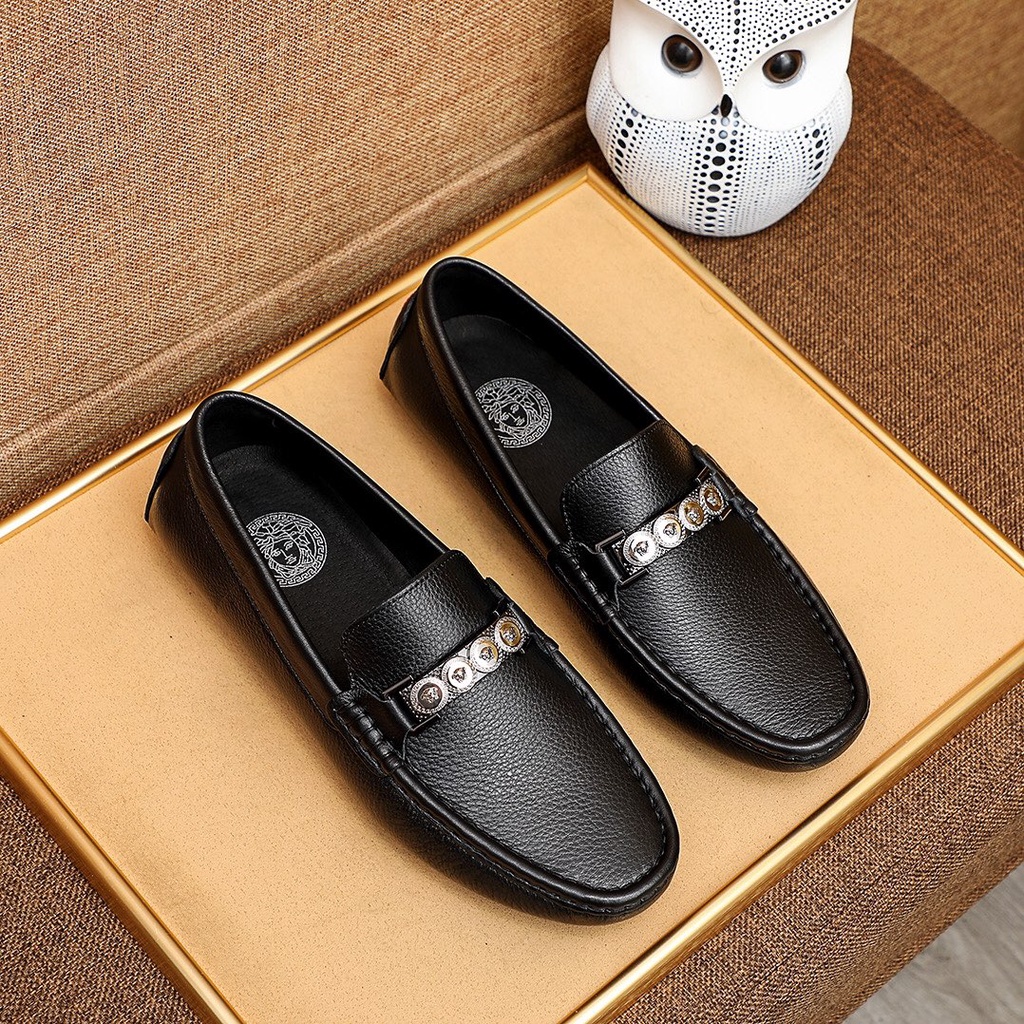 Giày lười nam da thật cao cấp Versace thiết kế phong cách sang trọng và trẻ trung