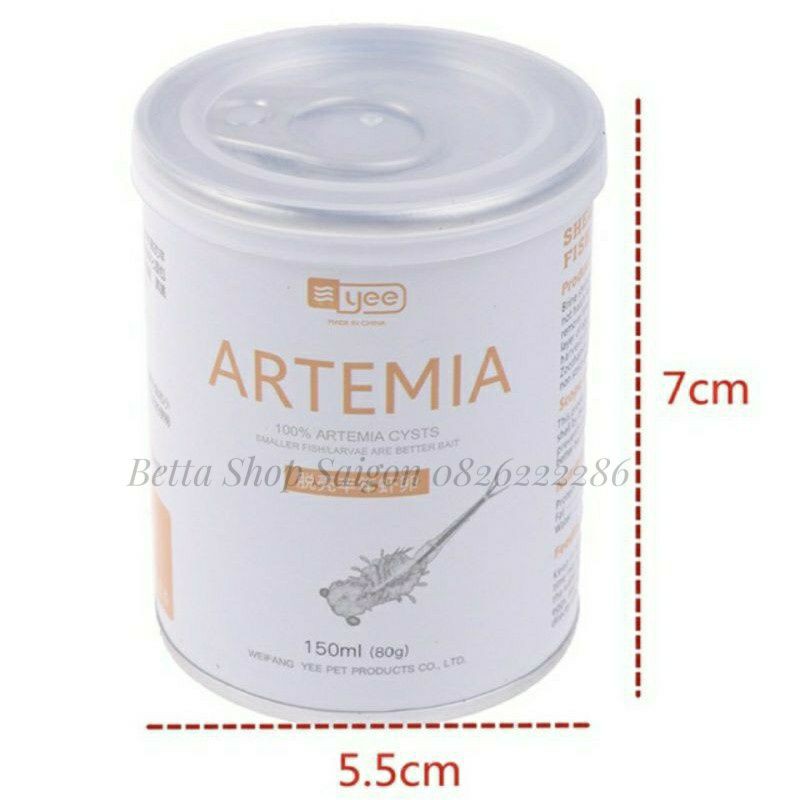 Artermia sấy khô đóng lon 150ml (80g) - Thức ăn dinh dưỡng cho guppy, betta và các loại cá nhỏ khác