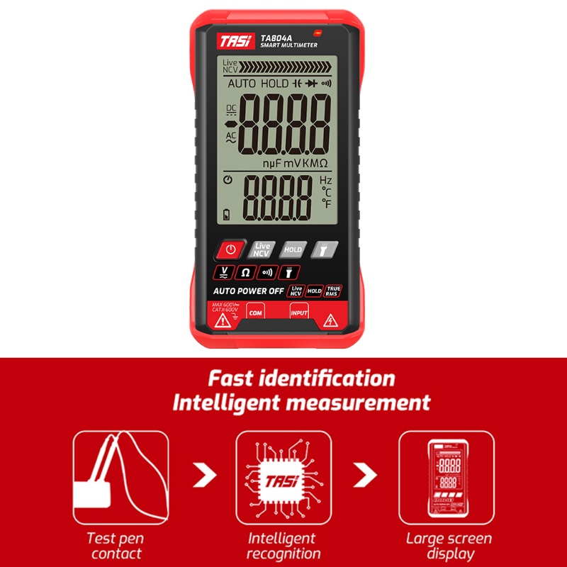 Máy Kiểm Tra Điện Áp TA804A 6000 Hiển Thị Màn Hình LCD Nhiều Màu Sắc