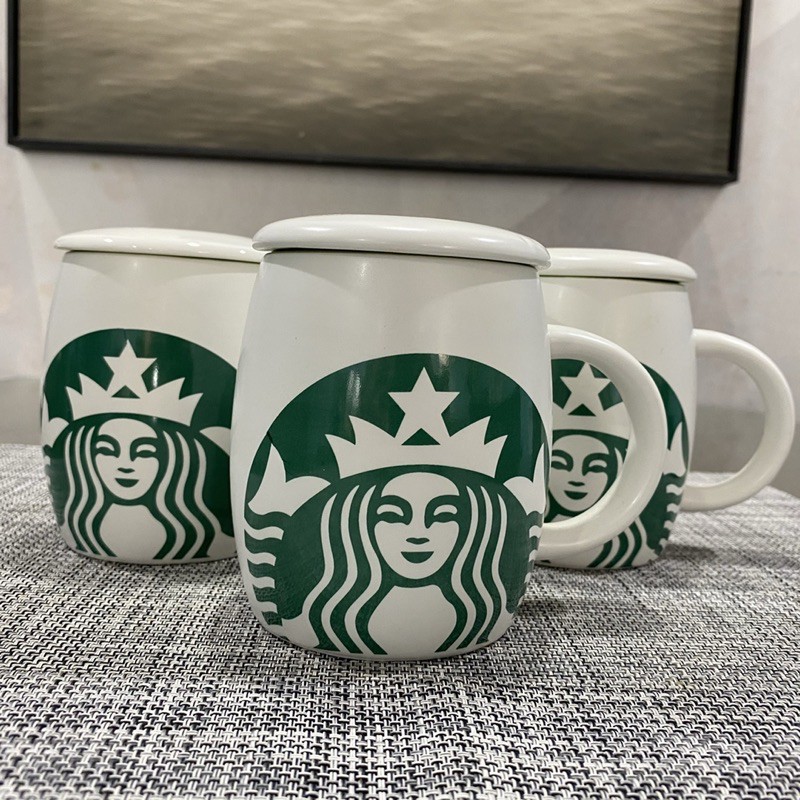 Cốc cafe sứ Starbucks có nắp cốc Cà Phê