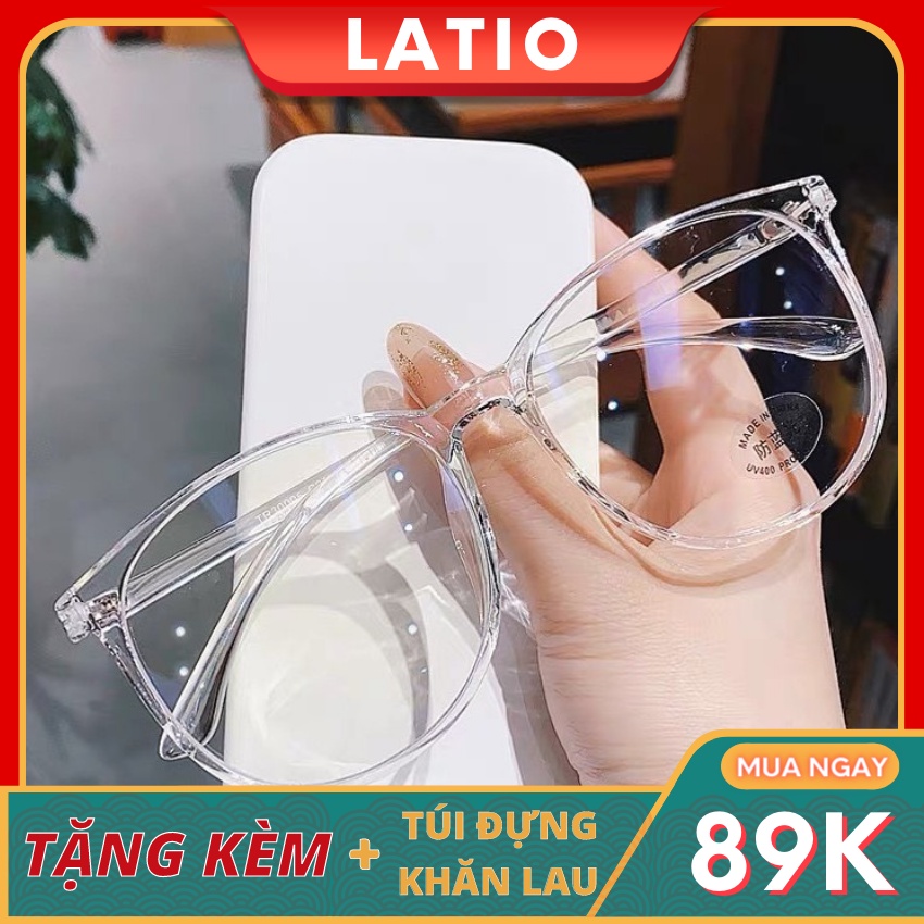 Mắt kính nữ LATIO mẫu mới 2022 được thiết kế gọng tròn nhỏ nhắn dễ thương với gọng nhựa rẻo uốn cong được siêu bền bỉ