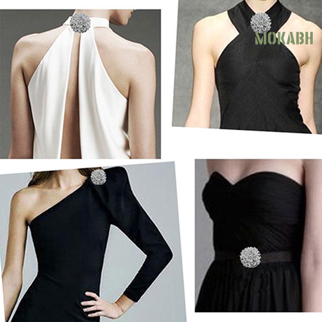 Ghim Cài Áo Hình Hoa / Trái Tim Đính Đá Lấp Lánh Chống Gỉ Sét Cho Nữ