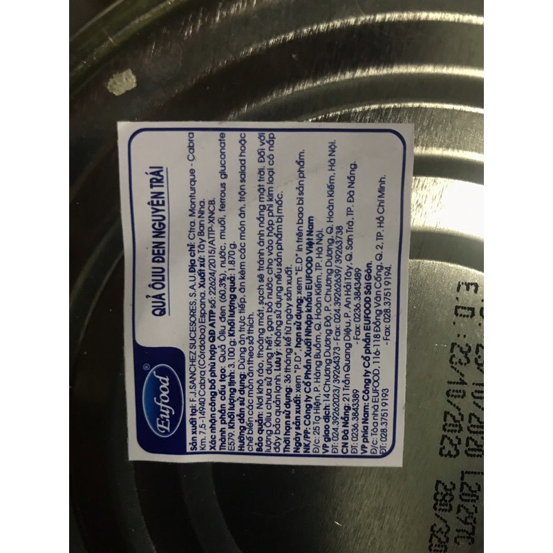 Quả oliu đen nguyên trái có hạt La Pedriza 3kg - Nhập khẩu Tây Ban Nha