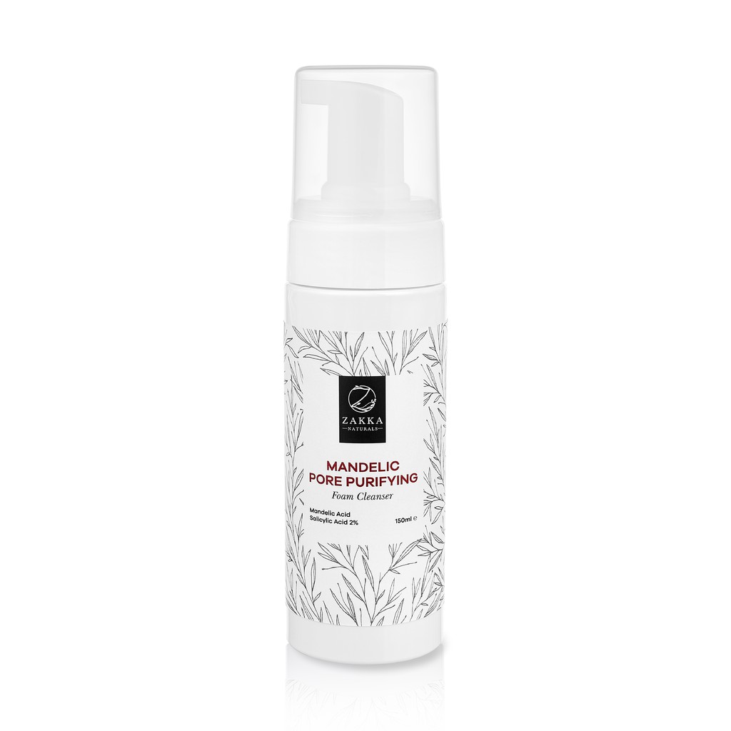 Sữa Rửa Mặt AHA BHA Zakka Naturals Làm Sạch, Ngăn Ngừa Mụn Mandelic Pore Purifying Foam Cleanser 185g