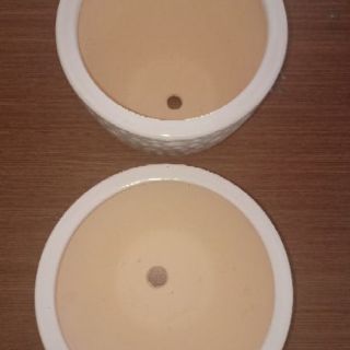 Compo 3 chậu sứ trắng trồng cây - Mã C1 - C2